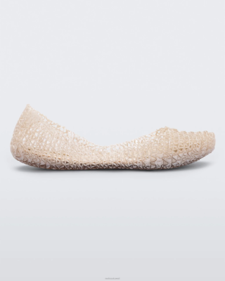 Melissa نحى ورق كامبانا بشكل مسطح البيج - Melissa Shoes Kuwait 40TN132