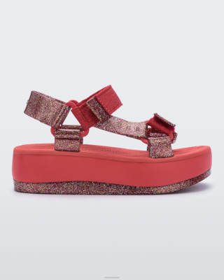 Melissa صندل بمنصة رايدر من بابيتي أحمر - Melissa Shoes Kuwait 40TN146