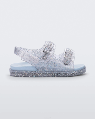 Melissa صندل عريض صغير - بيبي الفضة بريق واضح - Melissa Shoes Kuwait 40TN540