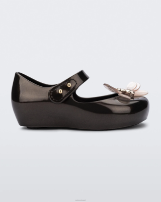 Melissa حشرات Ultragirl الصغيرة - عزيزتي أسود معدني - Melissa Shoes Kuwait 40TN616