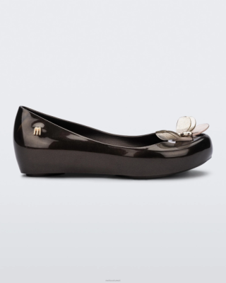 Melissa حشرات Ultragirl الصغيرة - أطفال أسود معدني - Melissa Shoes Kuwait 40TN712